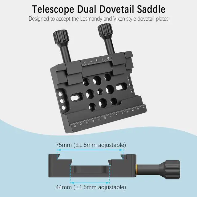 Alt view image 2 of 7 - 2in1 Telescope Dovetail Saddle Base for Losmandy Vixen Style Plate