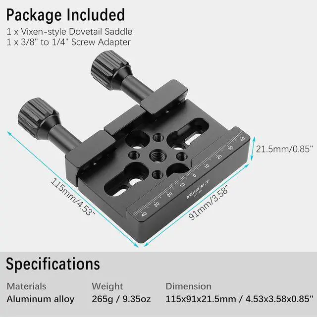 Alt view image 7 of 7 - Telescope Dovetail Saddle Clamp Mount Base for Vixen Style Plate Bar