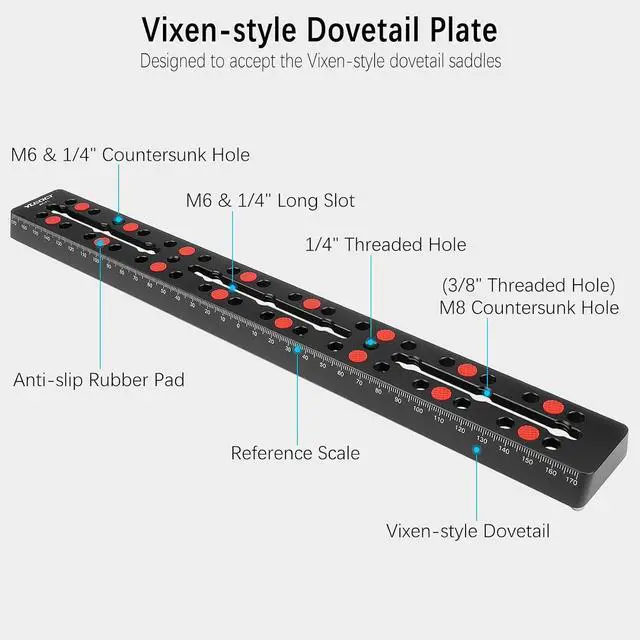 Alt view image 2 of 7 - 350mm/13.8" Telescope Rail Bar Vixen Style Dovetail Mounting Plate
