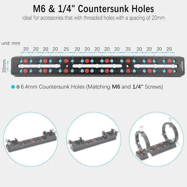 Alt view image 4 of 7 - 350mm/13.8" Telescope Rail Bar Vixen Style Dovetail Mounting Plate