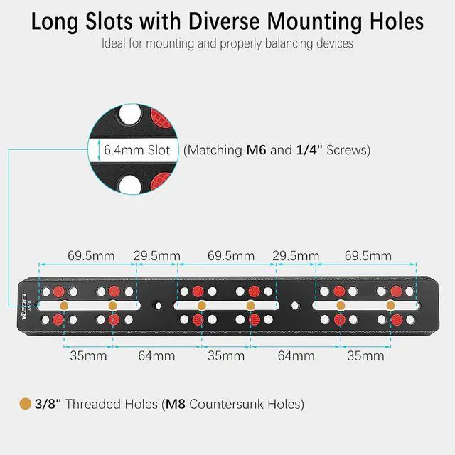 Alt view image 3 of 7 - 300mm/11.8" Telescope Rail Bar Vixen Style Dovetail Mounting Plate