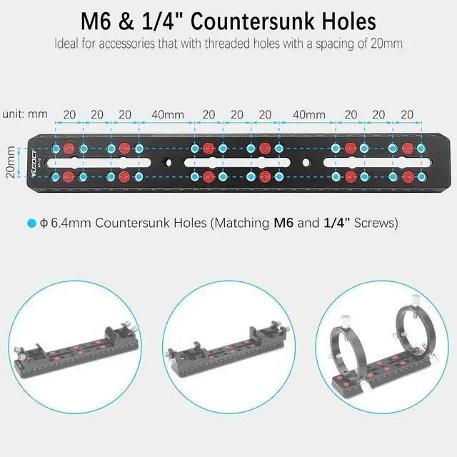 Alt view image 4 of 7 - 300mm/11.8" Telescope Rail Bar Vixen Style Dovetail Mounting Plate