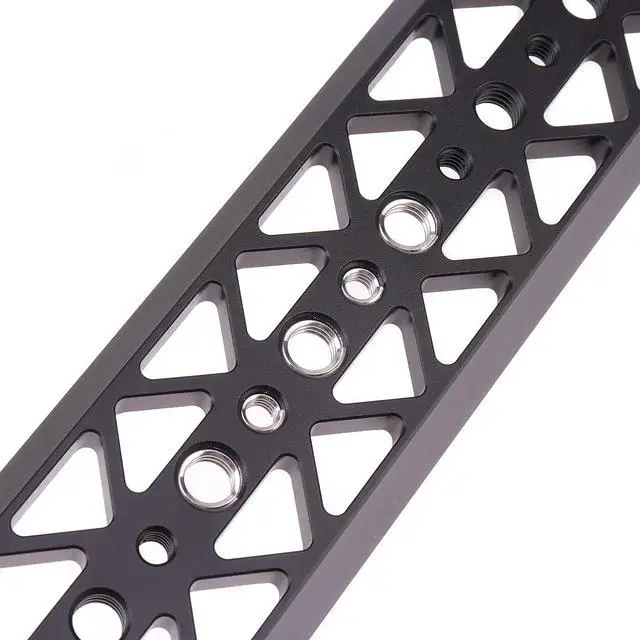 Alt view image 3 of 6 - 10" Lightweight Dovetail Plate Bottom Tripod Mount Baseplate with 1/4"-20 & 3/8"-16 Mounting Screw Compatible with BMPCC 4K 6K GH5 S1H A6 A7 A7S3 DSLR Camera Cage for Tilta Standard Baseplate
