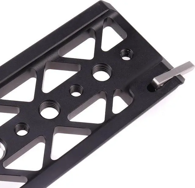 Alt view image 4 of 6 - 10" Lightweight Dovetail Plate Bottom Tripod Mount Baseplate with 1/4"-20 & 3/8"-16 Mounting Screw Compatible with BMPCC 4K 6K GH5 S1H A6 A7 A7S3 DSLR Camera Cage for Tilta Standard Baseplate