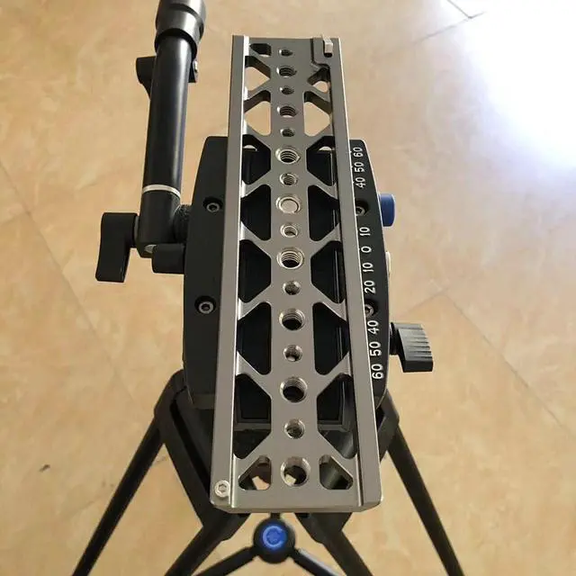 Alt view image 6 of 6 - 10" Lightweight Dovetail Plate Bottom Tripod Mount Baseplate with 1/4"-20 & 3/8"-16 Mounting Screw Compatible with BMPCC 4K 6K GH5 S1H A6 A7 A7S3 DSLR Camera Cage for Tilta Standard Baseplate