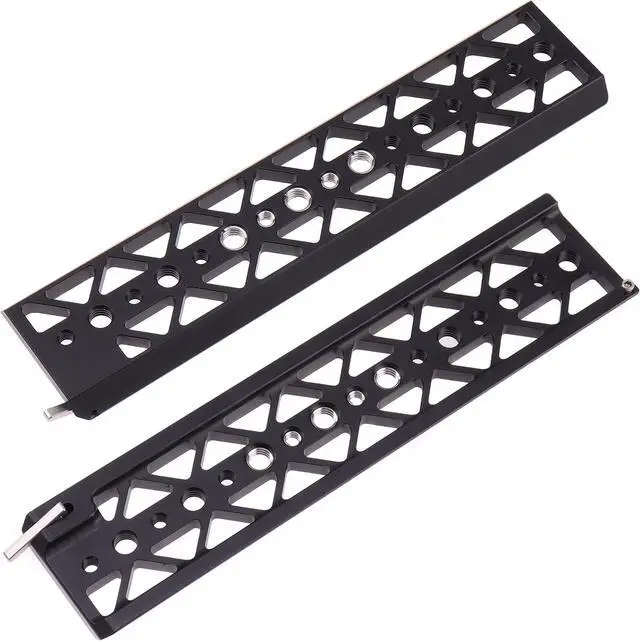 Alt view image 3 of 7 - Lightweight 10" Dovetail Plate w/Safety Latch 1/4"-20 3/8"-16 Holes for Tilta Standard Base Plate A7 Z Cam E2 BMPCC 4K 6K Kemoduo FX6 Cage FS5 C200 EVA1 JTZ Bridge Plate for Tripod Light Stand
