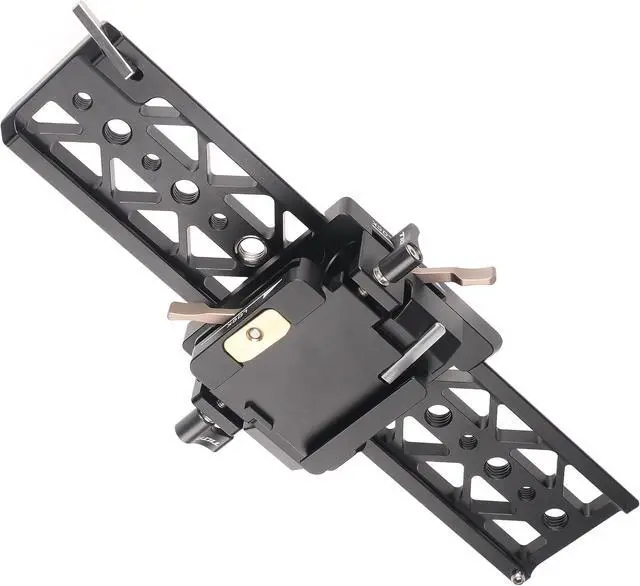 Alt view image 5 of 7 - Lightweight 10" Dovetail Plate w/Safety Latch 1/4"-20 3/8"-16 Holes for Tilta Standard Base Plate A7 Z Cam E2 BMPCC 4K 6K Kemoduo FX6 Cage FS5 C200 EVA1 JTZ Bridge Plate for Tripod Light Stand