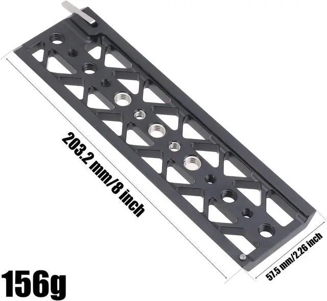 Alt view image 3 of 7 - 8" Dovetail Bridge Plate Bottom Tripod Baseplate Lightweight Base Plate Mount for Tilta Standard Camera Cage