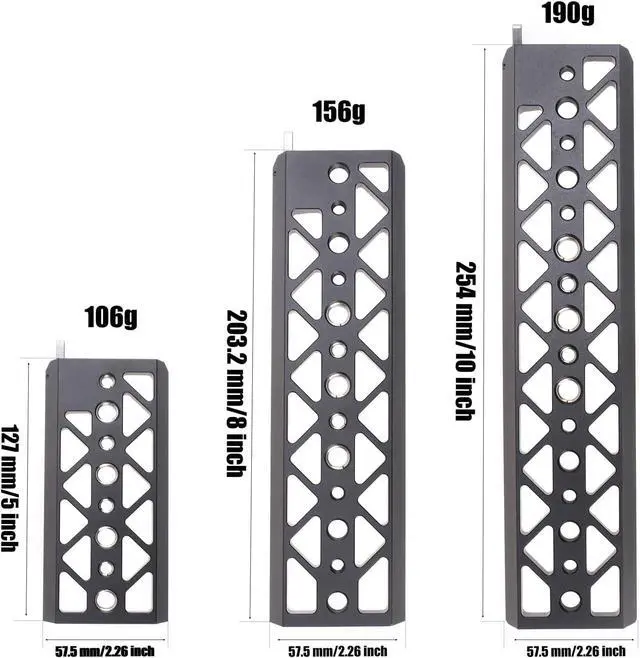 Alt view image 7 of 7 - 8" Dovetail Bridge Plate Bottom Tripod Baseplate Lightweight Base Plate Mount for Tilta Standard Camera Cage