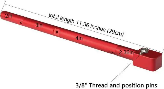 Alt view image 4 of 4 - 15mm Mounting Rod Tube, 2inch 3inch 4inch Length Extensions for Sony ARRI RED Camera Wireless Follow Focus Lens Motor Shoulder Rail Mounting with 3/8" Thread, Red