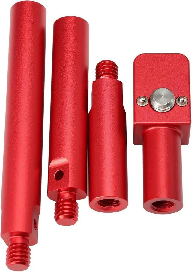 Alt view image 3 of 4 - 15mm Mounting Rod Tube, 2inch 3inch 4inch Length Extensions for Sony ARRI RED Camera Wireless Follow Focus Lens Motor Shoulder Rail Mounting with 3/8" Thread, Red