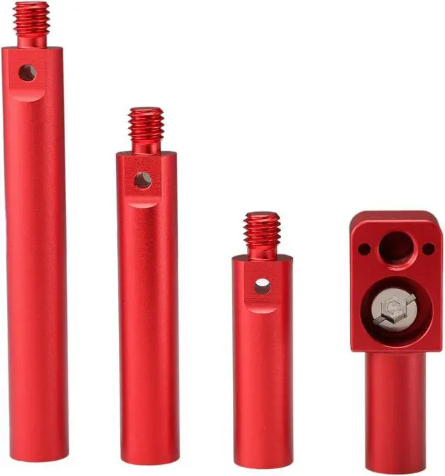 Alt view image 2 of 4 - 15mm Mounting Rod Tube, 2inch 3inch 4inch Length Extensions for Sony ARRI RED Camera Wireless Follow Focus Lens Motor Shoulder Rail Mounting with 3/8" Thread, Red