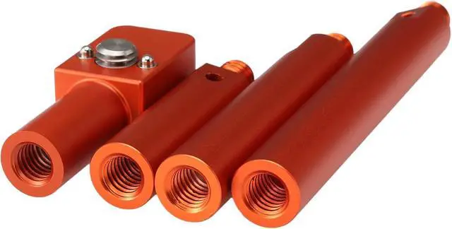 Alt view image 3 of 4 - 15mm Support Rod Tube Extension, 2in 3in 4in Length, 4 Sections for Sony ARRI RED Camera Wireless Follow Focus Lens Motor Shoulder Rail Mounting with 3/8" Thread, Orange