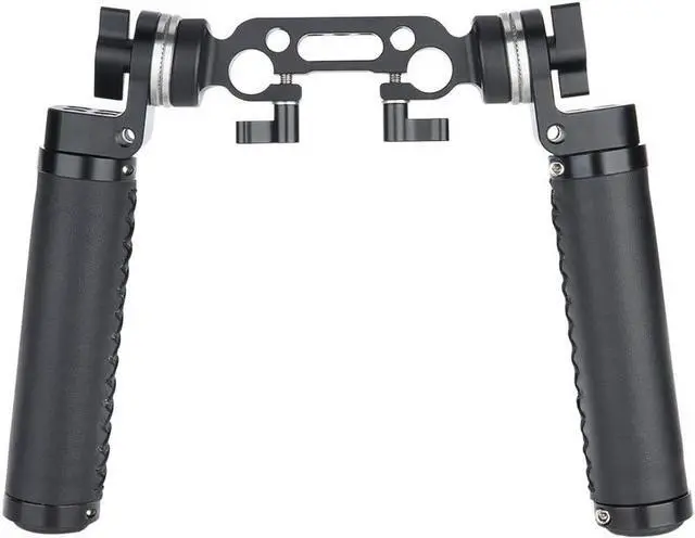 Main image of Rosette Leather Handles with 15mm Rod Clamp Connector for 15mm DSLR Camera Shoulder Rig Support System