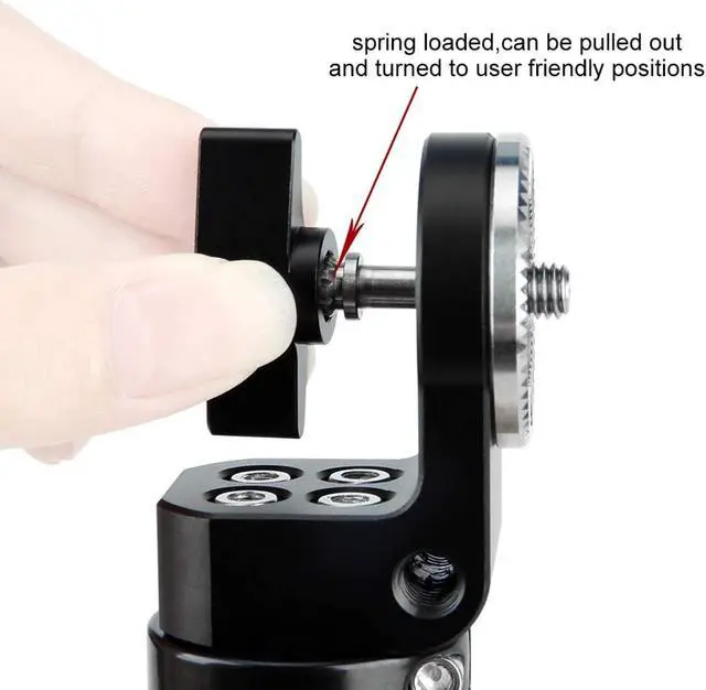Alt view image 4 of 7 - Rosette Leather Handles with 15mm Rod Clamp Connector for 15mm DSLR Camera Shoulder Rig Support System