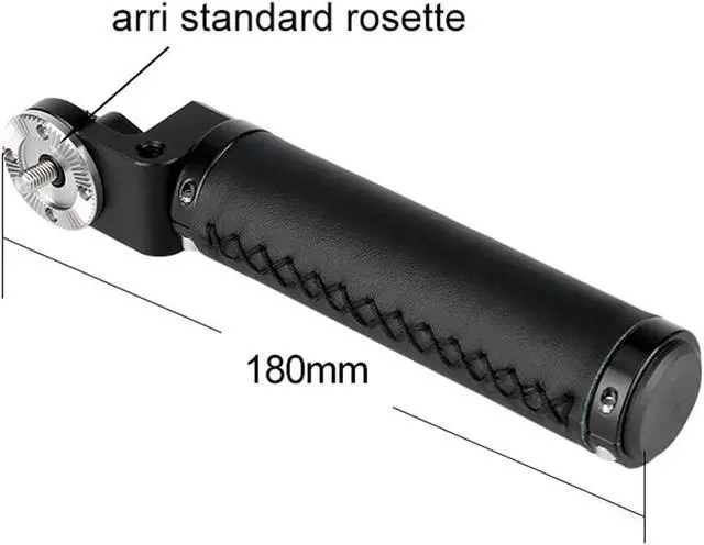 Alt view image 7 of 7 - Rosette Leather Handles with 15mm Rod Clamp Connector for 15mm DSLR Camera Shoulder Rig Support System