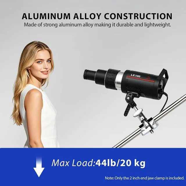 Alt view image 5 of 7 - 2" Centre Jaw Matthellini Clamp Grip Head with 5/8" Stud- Studio-Grade Mounting for Lights, Cameras, Diffusion,C Stand, Light Stand, LED Video Light & Softbox