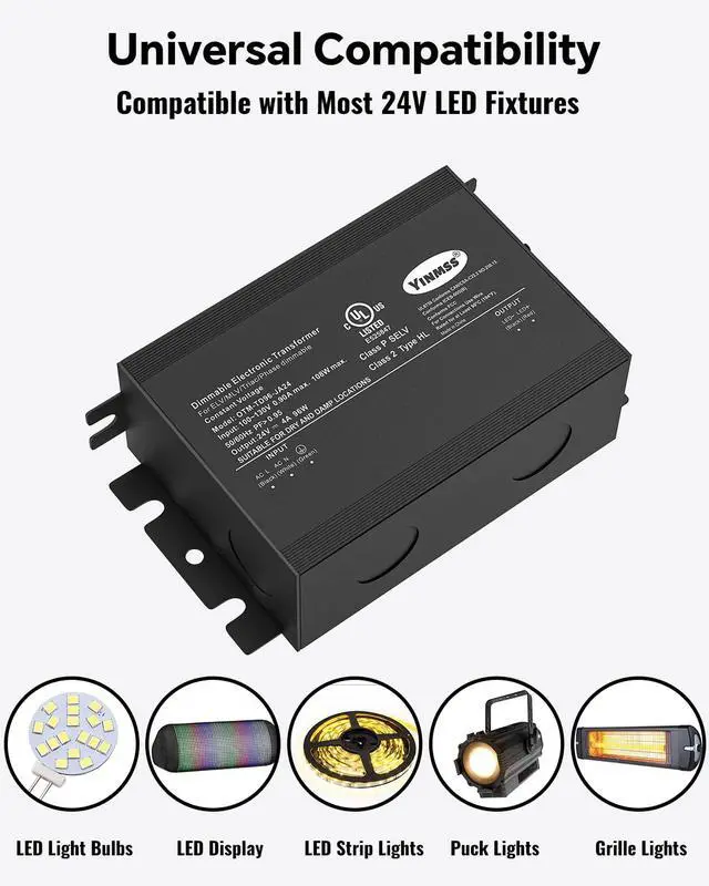 Alt view image 7 of 7 - 24V 96W Triac/ELV/MLV Dimmable LED Driver Transformer