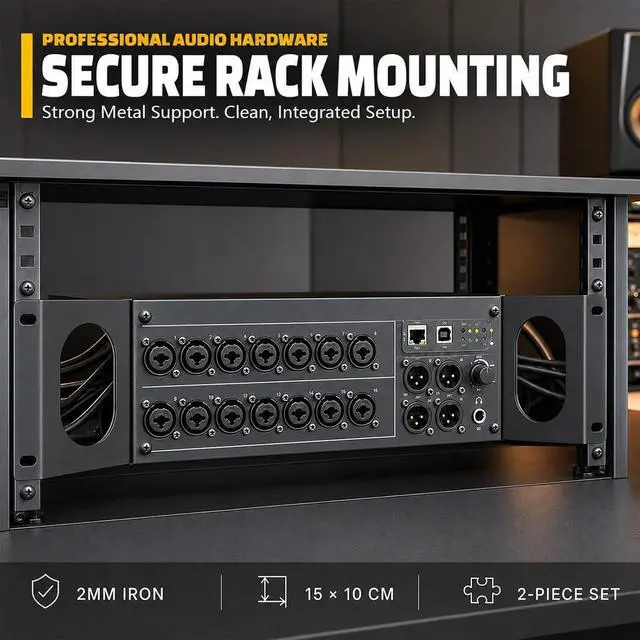 Alt view image 2 of 7 - Metal Integrated Rack Mount Ears Compatible with Behringer XR18, XR16 & MR18 Digital Mixer, Professional Flush Mount Rack Installation Kit