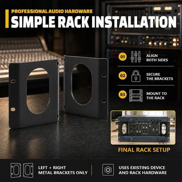 Alt view image 7 of 7 - Metal Integrated Rack Mount Ears Compatible with Behringer XR18, XR16 & MR18 Digital Mixer, Professional Flush Mount Rack Installation Kit