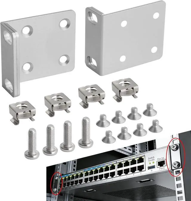 Alt view image 2 of 7 - Ubiquiti Rack Mount Ears Kit(2 Ears, 8 Screws)