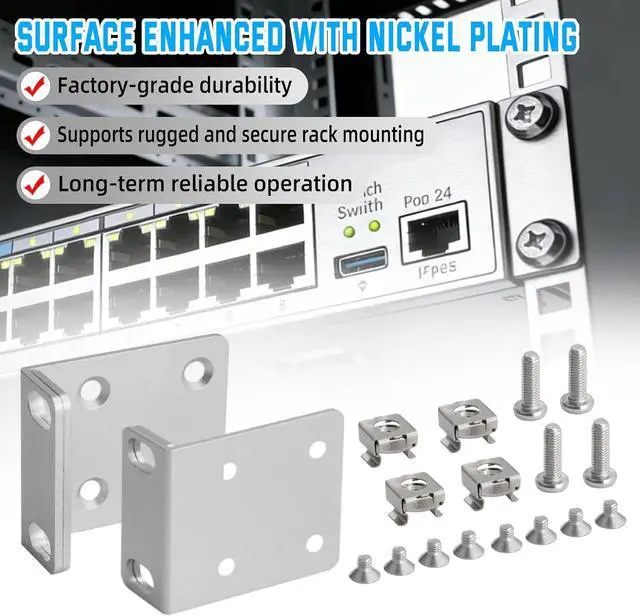 Alt view image 3 of 7 - Ubiquiti Rack Mount Ears Kit(2 Ears, 8 Screws)