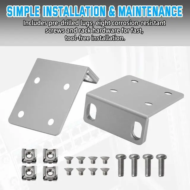 Alt view image 4 of 7 - Ubiquiti Rack Mount Ears Kit(2 Ears, 8 Screws)