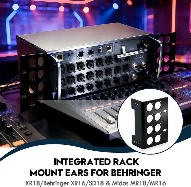 Alt view image 3 of 6 - Stainless Steel Rack Mount Ears for Behringer XR18/XR16& Midas MR18/MR16