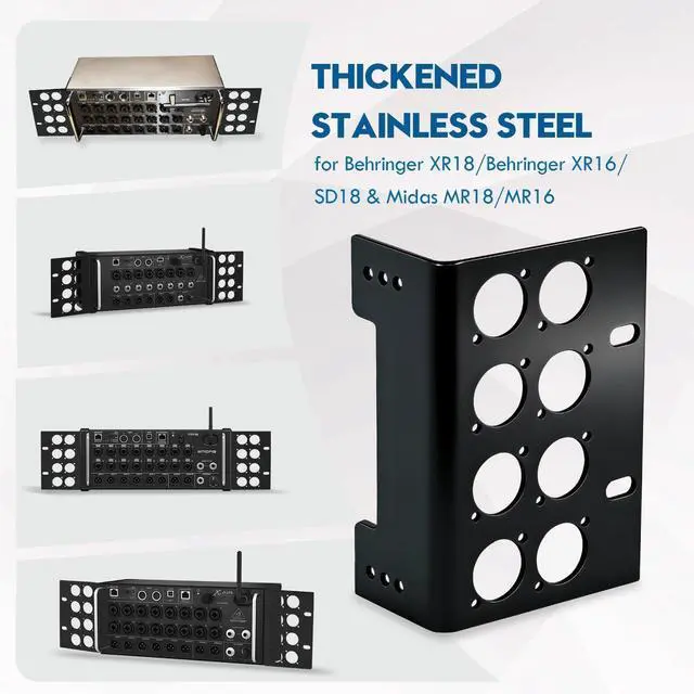 Alt view image 6 of 6 - Stainless Steel Rack Mount Ears for Behringer XR18/XR16& Midas MR18/MR16