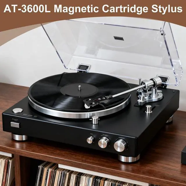Alt view image 6 of 7 - AT-3600L Cartridge Stylus, Black Headshell Fit for Technics SL D1, SL D1K, SL D2, SL D202, SL D205, SL D2K, SL D3, SL D303, SL D33, SL D3K, SL D5