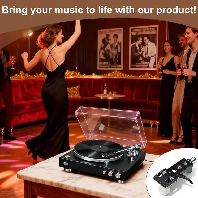 Alt view image 7 of 7 - AT-3600L Cartridge Stylus, Black Headshell Fit for Technics SL D1, SL D1K, SL D2, SL D202, SL D205, SL D2K, SL D3, SL D303, SL D33, SL D3K, SL D5