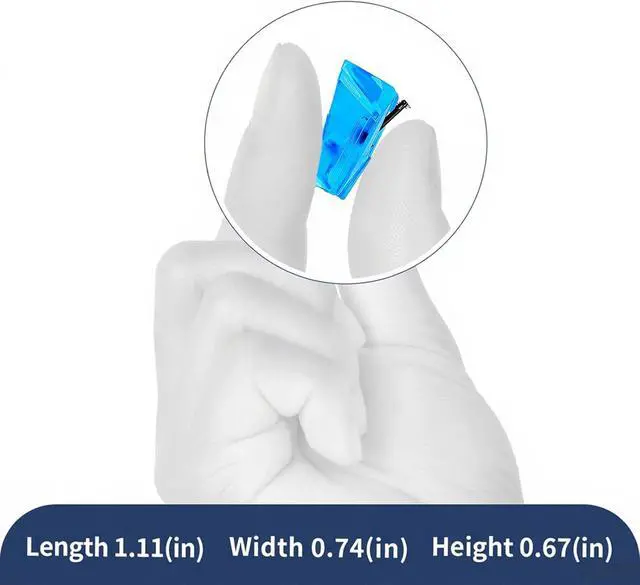 Alt view image 3 of 4 - Replacement Stylus Compatible with Audio-Technica VM95 Series Fits AT-VMN95E Cartridge (Clear Blue) Available in Premium Transparent Color Variants