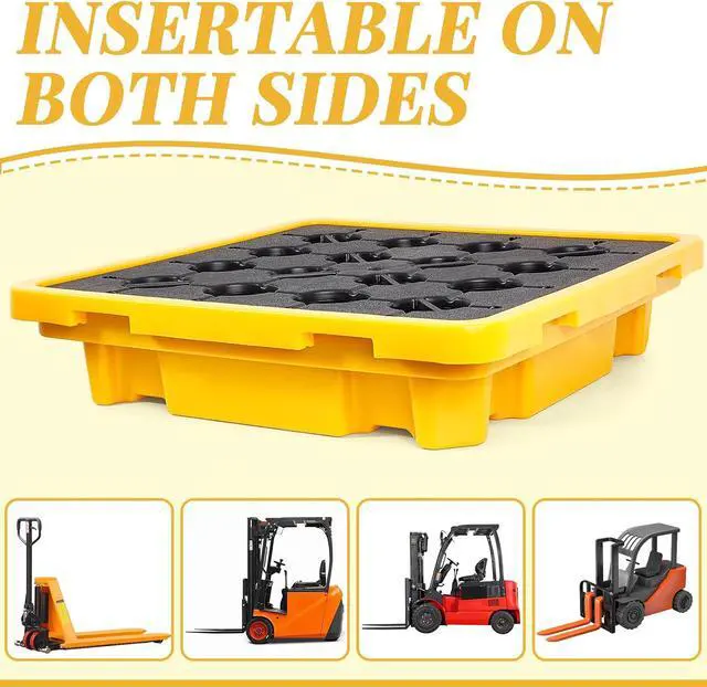 Alt view image 5 of 6 - Spill Containment Platform with Drain Anti Slip Large Plastic Containment Tray Leakproof Detachable for Industrial Uses(2 Pcs,26.4 x 26.4 x 6 Inches)