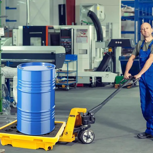 Alt view image 6 of 6 - Spill Containment Platform with Drain Anti Slip Large Plastic Containment Tray Leakproof Detachable for Industrial Uses(2 Pcs,26.4 x 26.4 x 6 Inches)