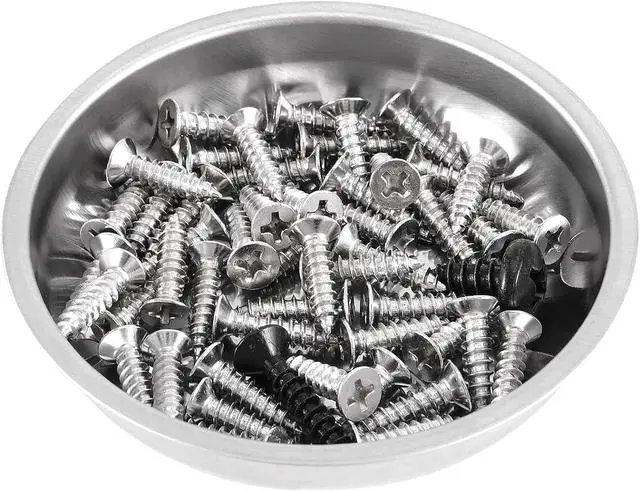 Alt view image 5 of 6 - 10 Packs 6 Inches Magnetic Tray, Stainless Steel Magnetic Bowl, Round Magnetic Parts Tray for Pins, Screws, Bolts, Nuts, Small Parts