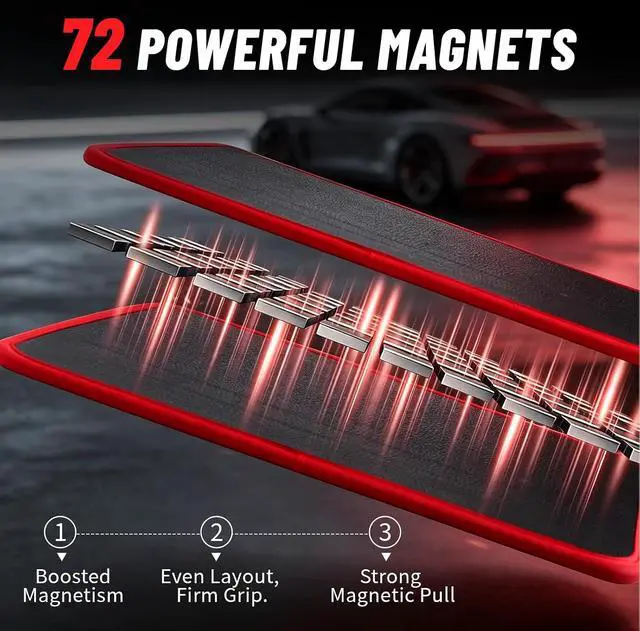 Alt view image 4 of 7 - Magnetic Tool Mat, Flexible Magnetic Tool Holder Mat with 83 Powerful Magnets, Magnetic Parts Tray - Perfect for Car Repair, Mechanics, Automotive Shops and DIYers