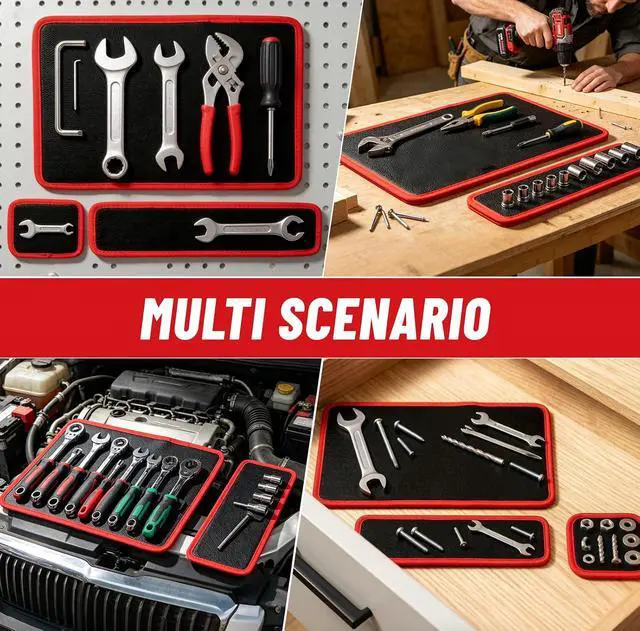 Alt view image 5 of 7 - Magnetic Tool Mat, Flexible Magnetic Tool Holder Mat with 83 Powerful Magnets, Magnetic Parts Tray - Perfect for Car Repair, Mechanics, Automotive Shops and DIYers