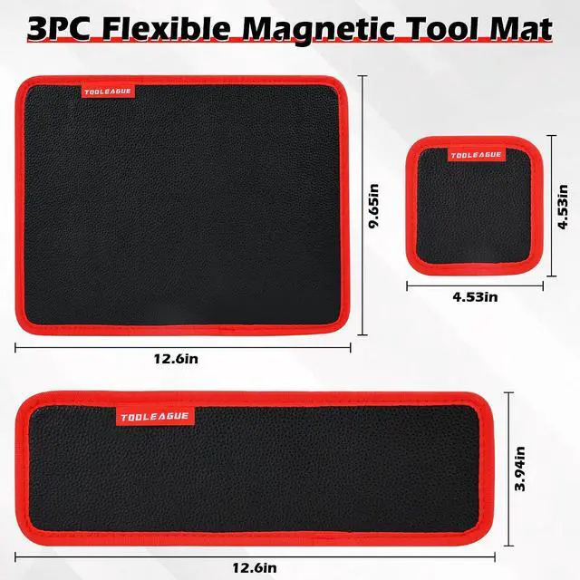 Alt view image 2 of 7 - 3Pcs Magnetic Tool Mat with 25Lb Telescoping Magnetic Pickup Pen | 3 Different Size Parts Tool Holder Pad for Organizing Mechanic Wrench Screw Bolts Nuts and Other Small Metal Parts