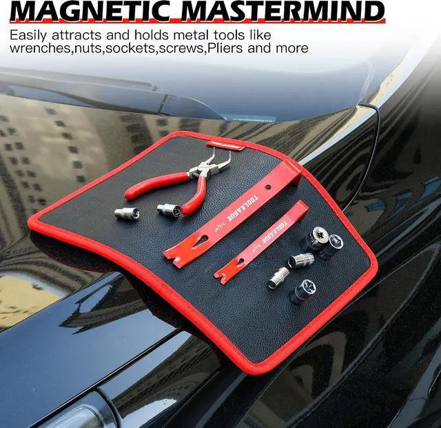 Alt view image 6 of 7 - 3Pcs Magnetic Tool Mat with 25Lb Telescoping Magnetic Pickup Pen | 3 Different Size Parts Tool Holder Pad for Organizing Mechanic Wrench Screw Bolts Nuts and Other Small Metal Parts