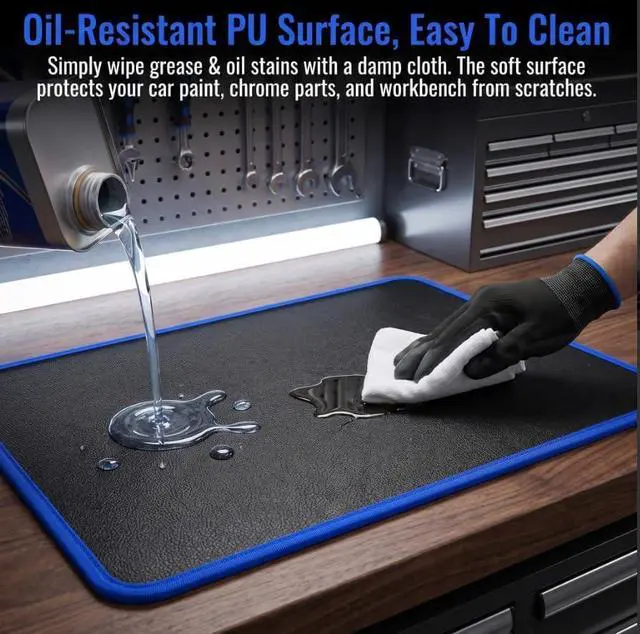 Alt view image 7 of 7 - Flexible Magnetic Tool Mat Set, 40LB Strong Magnetic Parts Tray with Telescopic Pickup Wand, Oil Resistant Non Slip PU Repair Mat for Auto Motorcycle Electronics Garage Organizer