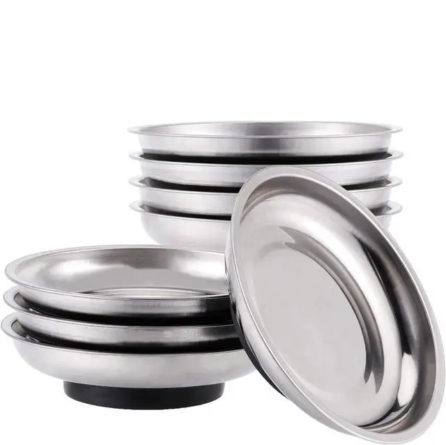 Main image of 8 PCS Magnetic Bowls 6 Inches, Magnetic Trays Set Round, Stainless Steel Magnetic Parts Tray Set for Bolts, Pins, Screws, Nuts, Small Parts Tools Organization for Workshop, Garage, Craft Room