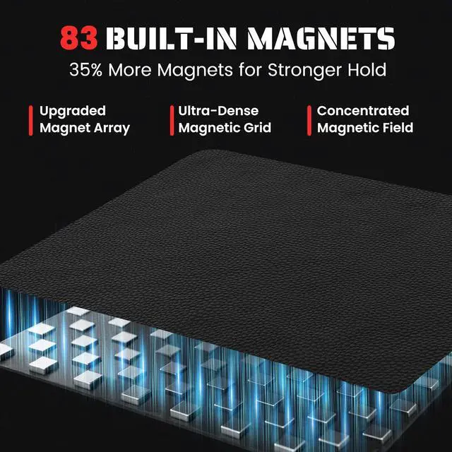 Alt view image 2 of 7 - Strong Magnetic Tool Mat Magnetic Parts Tray with Anti-Slip Backing Heavy Duty with Powerful Magnets for Organizing Screws Nuts Bolts Small Tools - Workshop, Garage, DIY-Red 1PCS