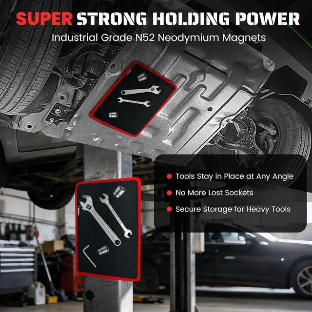 Alt view image 4 of 7 - Strong Magnetic Tool Mat Magnetic Parts Tray with Anti-Slip Backing Heavy Duty with Powerful Magnets for Organizing Screws Nuts Bolts Small Tools - Workshop, Garage, DIY-Red 1PCS