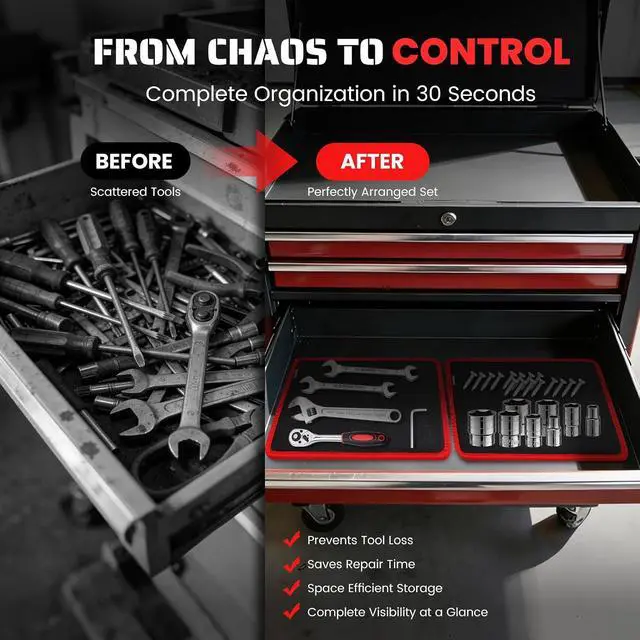 Alt view image 3 of 7 - Strong Magnetic Tool Mat Magnetic Parts Tray with Anti-Slip Backing Heavy Duty with Powerful Magnets for Organizing Screws Nuts Bolts Small Tools - Workshop, Garage, DIY-Red 1PCS