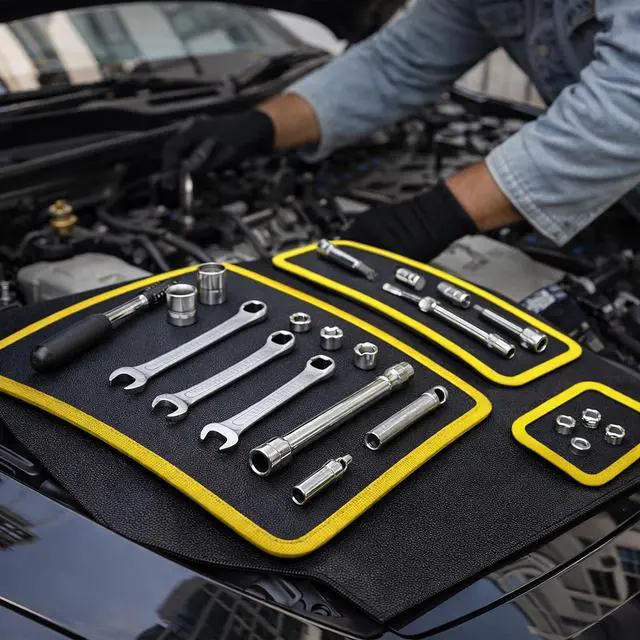 Alt view image 6 of 7 - Flexible Magnetic Tool Mat, Parts Tray, Tool Holder Pad for Screws | Wrench Bolts Nuts and Small Parts Organizer for Mechanics, Garage, Auto Repair, Workshop, Tool Box Accessories