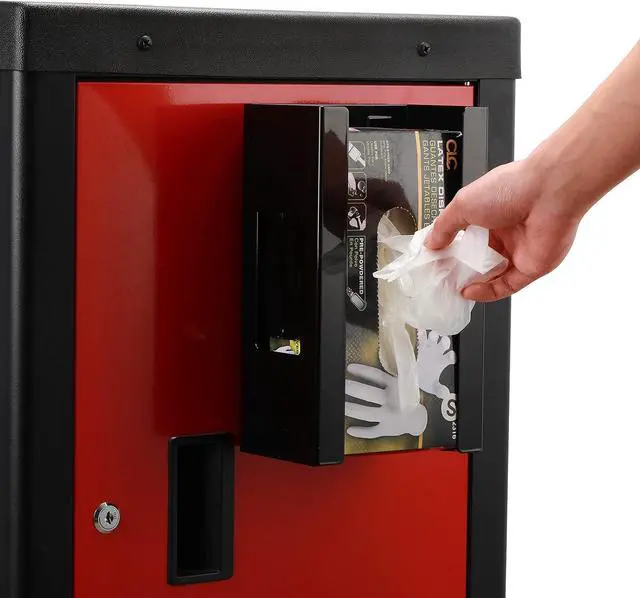 Alt view image 5 of 6 - 4PCS Magnetic Glove/Tissue Dispenser Holder Set, Black Glove Dispenser Wall Mount, Mount Onto Tool Box or in Workshops