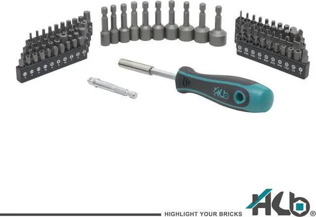 Alt view image 5 of 7 - 112-Piece Magnetic Nut Driver & Bit Set KKM002-U, Phillips Pozi Slotted Hex Star Square Spline Tri-Wing Torq Clutch Bits, Magnetic Holder, Socket Adapter, Screwdriver Handle, Case, Made in Taiwan