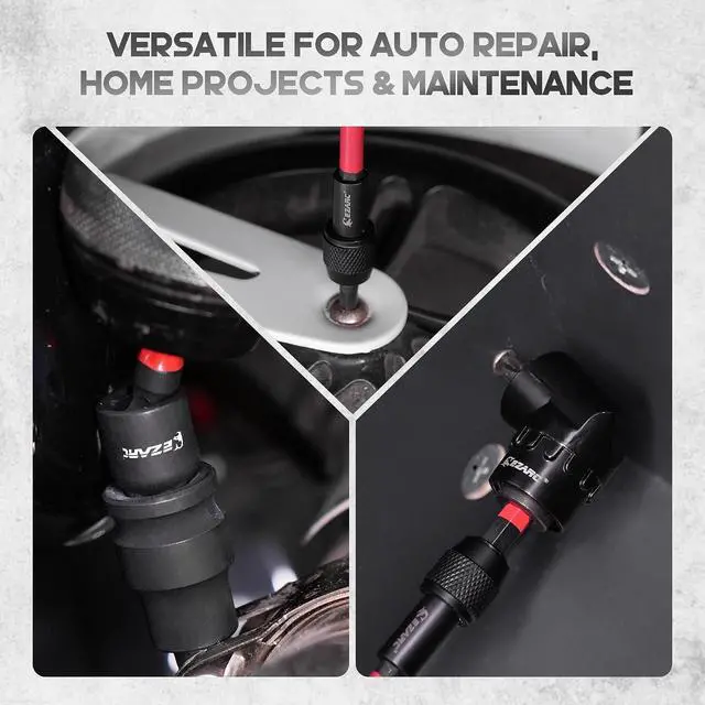 Alt view image 7 of 7 - Impact Socket Adapter Set, 14PCS with Swivel and Angle Attachments | 1/4", 3/8", 1/2" Square Drive Adapters, Magnetic Bit Holder, Quick-Release Extension, Swivel Joints, Right Angle Driver