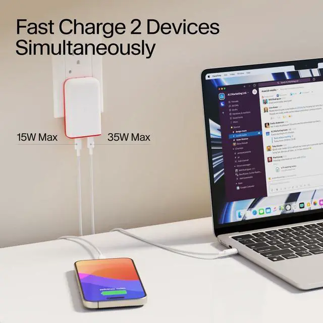 Alt view image 5 of 6 - PlugBug 50W USB-C Charger Block, 4-Port Charging Block Hub | Fast Charging Block Hub for iPhone, iPad, MacBook & More, with Find My Integration and Folds for Travel, USB Type C