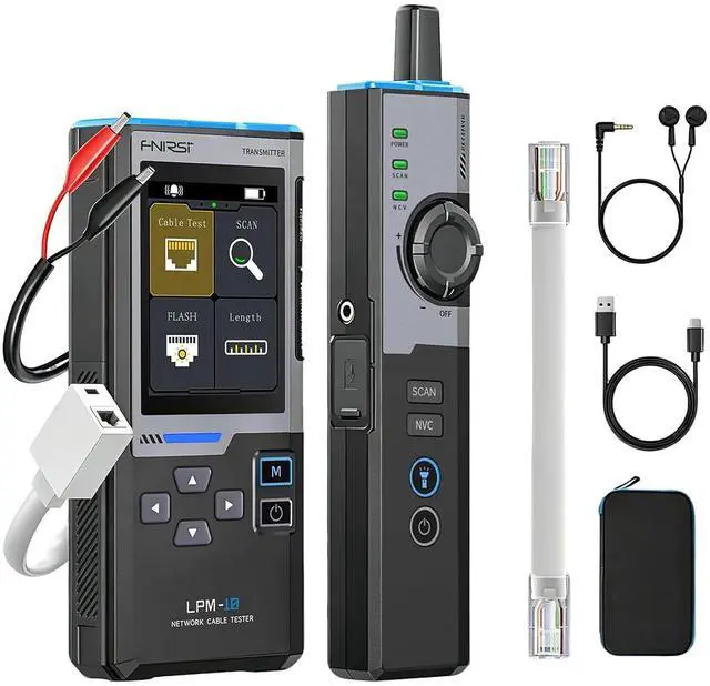 Main image of LPM-10A Ethernet Tester,Wire Tracer Kit,for CAT5 CAT5e CAT6 RJ11 RJ45 | Network Cable Tester Kit ,PoE/NCV/Length Test,Full Color Display,Rechargeable with Flashlight for Network Installation Repair